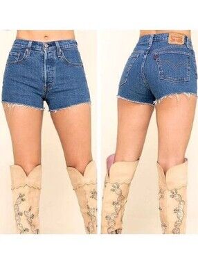 New Levi's 501 High Rise Shorts Salsa Halfway Nwt Sz 28